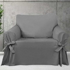 Capa Para Sofá De 1 Lugar Em Gorgurão Cor Cinza Grafite