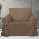 Capa Para Sofá De 1 Lugar Em Gorgurão Cor Marrom