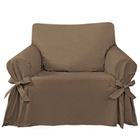 Capa Para Sofá De 1 Lugar Em Gorgurão Cor Marrom