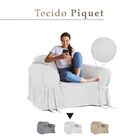 Capa Para Sofá De 1 Lugar Em Piquet Resistente Branco