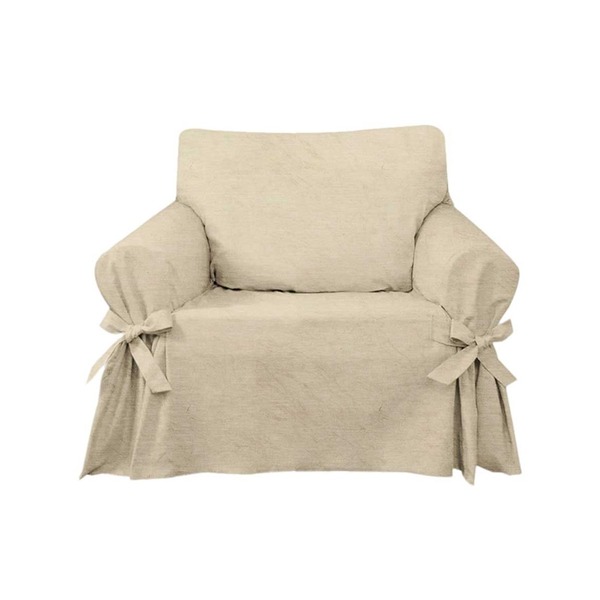 Capa Para Sofá De 1 Lugar Em Tecido Linho Natural