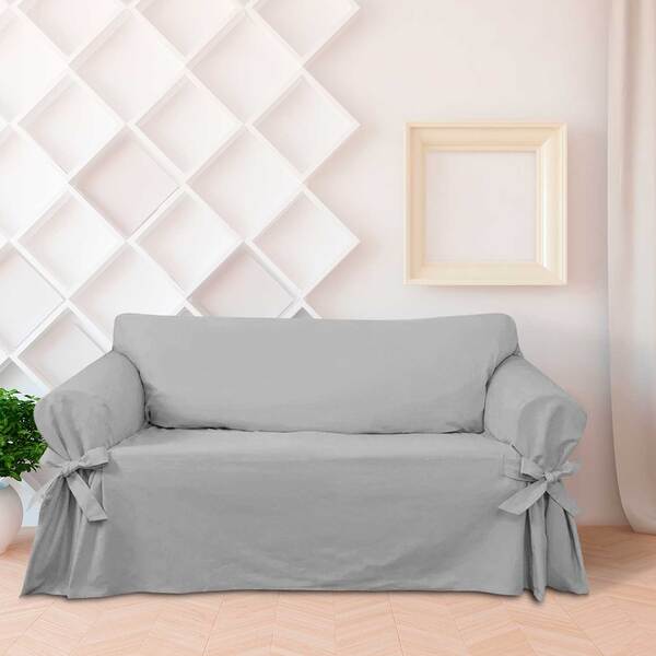 Capa Para Sofá De 2 Lugares Até 1,60m Em Gorgurão Cinza