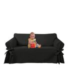 Capa Para Sofá De 2 Lugares Até 1,60m Em Gorgurão Preto