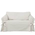 Capa Para Sofá De 2 Lugares Em Brim 100% Algodão Cor Crua