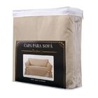 Capa Para Sofá De 3 Lugares Até 2,10m Em Brim Peletizado Bege