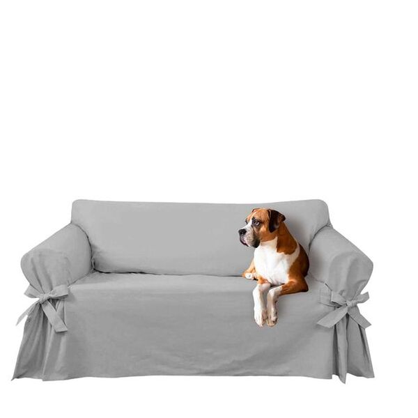 Capa Para Sofá De 3 Lugares Até 2,10m Em Gorgurão Cinza