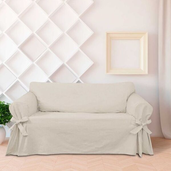 Capa Para Sofá De 3 Lugares Até 2,10m Em Gorgurão Crua