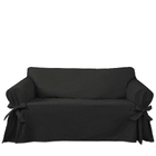 Capa Para Sofá De 3 Lugares Em Tecido Gorgurão Cor Preta