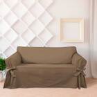 Capa Para Sofá De 4 Lugares Até 2,50m Em Gorgurão Cor Marrom