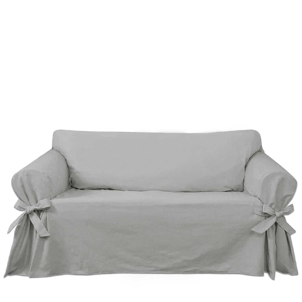 Capa Para Sofá De 4 Lugares Em Tecido Gorgurão Cor Cinza