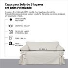 Capa Para Sofá De 5 Lugares Até 2,80m Em Brim Peletizado Bege