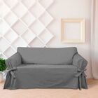 Capa Para Sofá De 5 Lugares Até 2,80m Em Gorgurão Cinza Grafi