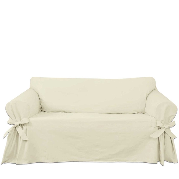 Capa Para Sofá De 5 Lugares Em Brim 100% Algodão Cor Natural