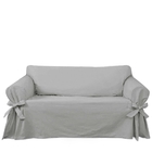 Capa Para Sofá De 5 Lugares Em Gorgurão Cor Cinza Claro