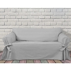 Capa Para Sofá De 5 Lugares Em Gorgurão Cor Cinza Claro