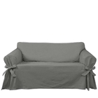 Capa Para Sofá De 5 Lugares Em Gorgurão Cor Cinza Grafite