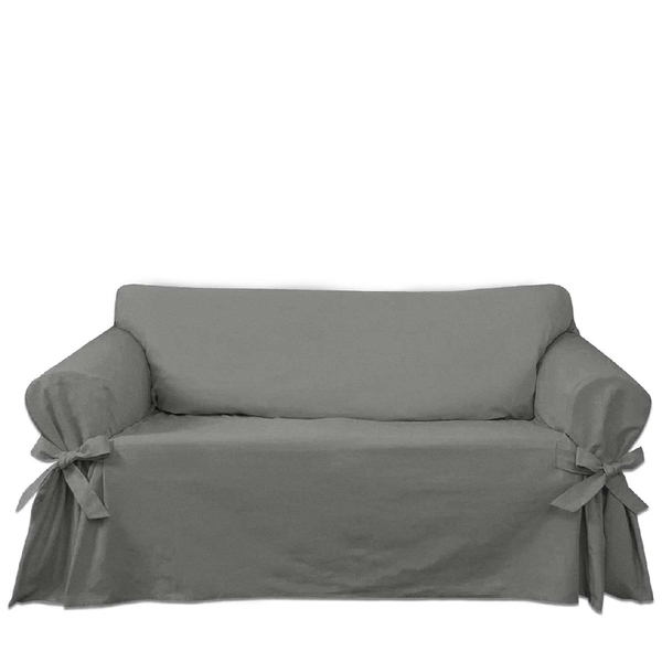 Capa Para Sofá De 5 Lugares Em Gorgurão Cor Cinza Grafite