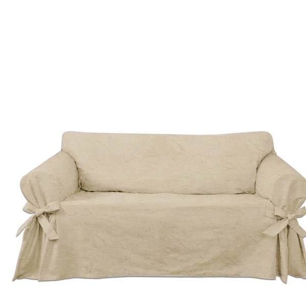 Capa Para Sofá De 6 Lugares Em Tecido Linho Natural
