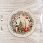 Capa Para Sousplat 35cm Natal Boho Velas Com Base - Kit Com 6