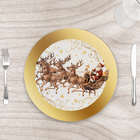 Capa Para Sousplat 35cm Natal Papai Noel Trenó Com Base - 1 U