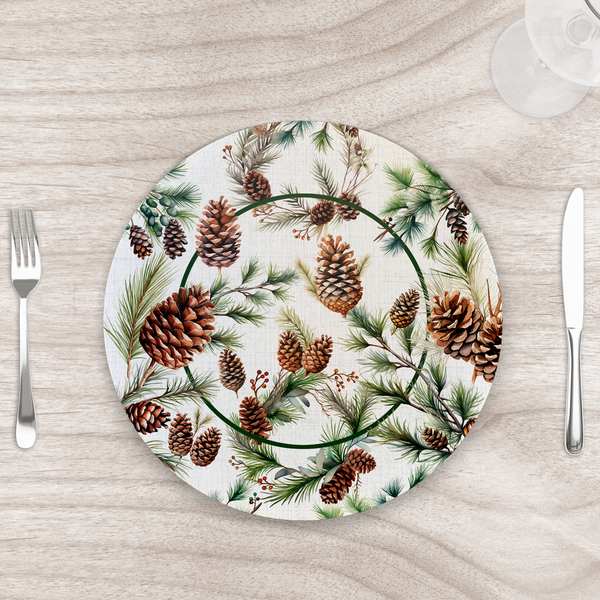 Capa Para Sousplat 35cm Natal Pinhas Sem Base - 1 Un.