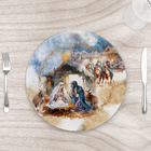 Capa Para Sousplat 35cm Natal Presépio Com Base - Kit Com 4