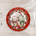 Capa Para Sousplat 35cm Natal Ursos Xadrez Com Base - Kit Com