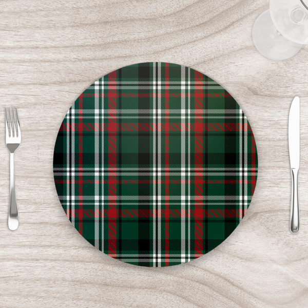 Capa Para Sousplat 35cm Natal Xadrez Verde/vermelho/branco Se