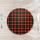 Capa Para Sousplat 35cm Natal Xadrez Verde/vermelho Sem Base