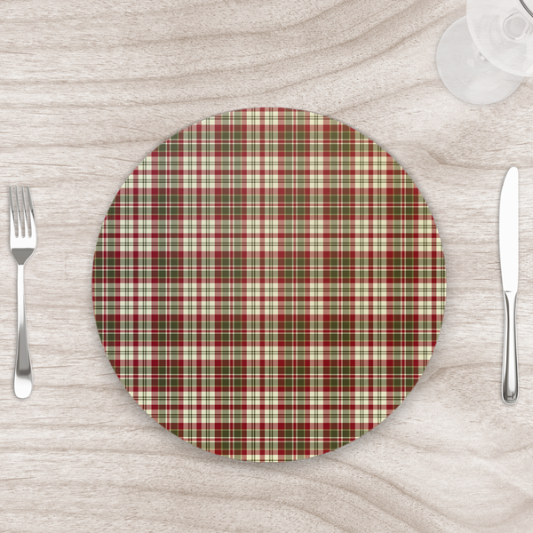 Capa Para Sousplat 35cm Natal Xadrez Vermelho/branco/verde Se