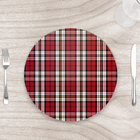 Capa Para Sousplat 35cm Natal Xadrez Vermelho/preto/branco Se