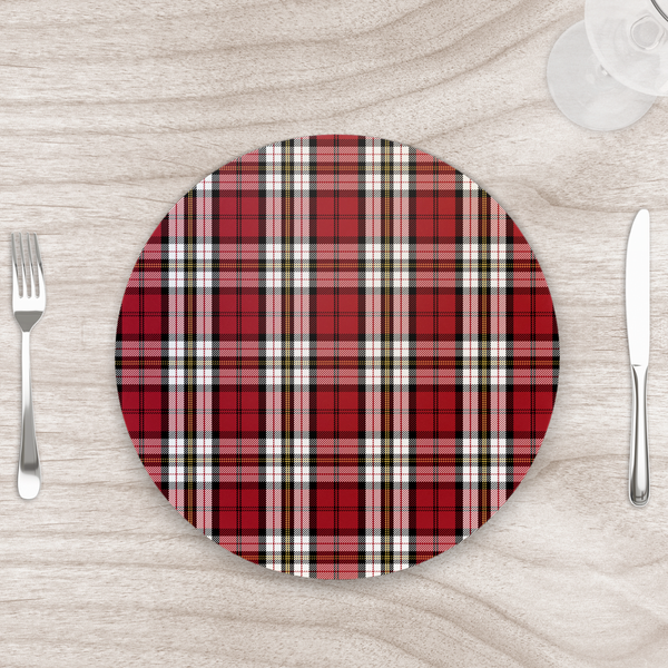 Capa Para Sousplat 35cm Natal Xadrez Vermelho/preto/branco Se