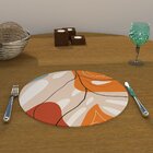 Capa Para Sousplat Abstrato Tons Terrosos Tecido Oxford - 35x