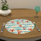 Capa Para Sousplat Algas E Estrela Do Mar Tecido Oxford - 35x