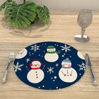 Capa Para Sousplat Azul Marinho Olaf Divertido Natal Tecido O
