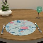 Capa Para Sousplat Azul Oceano Marinho Tecido Oxford - 35x35cm