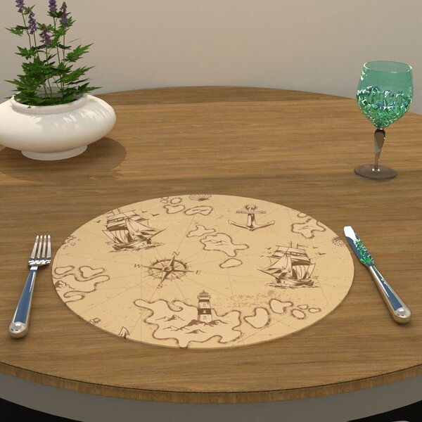 Capa Para Sousplat Bege Acessórios Marinho Tecido Oxford - 35