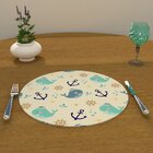 Capa Para Sousplat Bege Baleia E Acessórios Tecido Oxford - 3