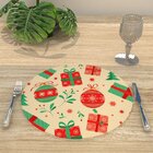 Capa Para Sousplat Bege Presentes E Enfeites Natalinos Tecido