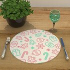 Capa Para Sousplat Branco Papai Noel Boneco E Enfeites De Nat