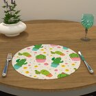 Capa Para Sousplat Cactos Com Vasos Coloridos Tecido Oxford -