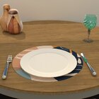 Capa Para Sousplat Costela De Adão Azul Tecido Oxford - 35x35