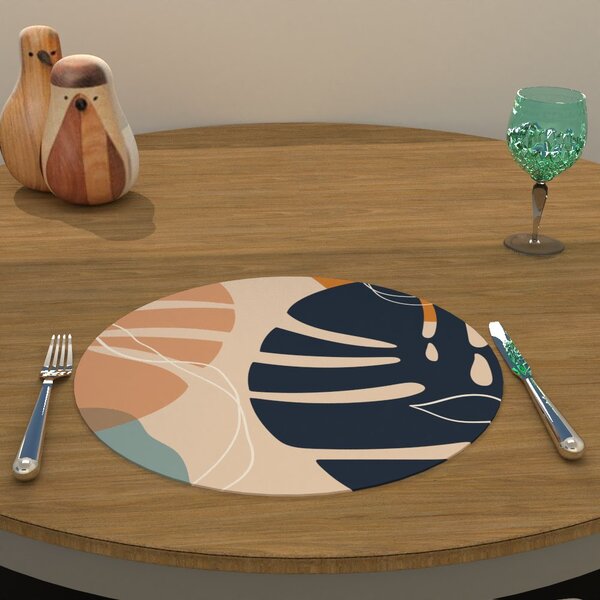 Capa Para Sousplat Costela De Adão Azul Tecido Oxford - 35x35