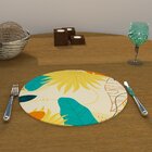 Capa Para Sousplat Folha Amarela Tecido Oxford - 35x35cm