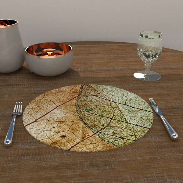 Capa Para Sousplat Folha Seca Tecido Oxford - 35x35cm