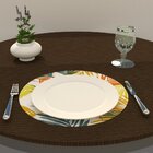 Capa Para Sousplat Folhas De Palmeira Colorida Tecido Oxford