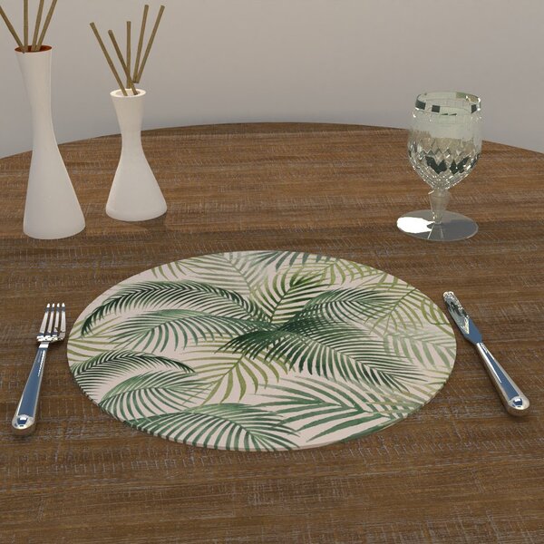 Capa Para Sousplat Folhas Palmeiras Tecido Oxford - 35x35cm