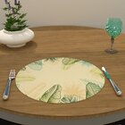 Capa Para Sousplat Folhas Verde Diversas Tecido Oxford - 35x3