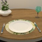 Capa Para Sousplat Folhas Verde Diversas Tecido Oxford - 35x3