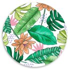 Capa Para Sousplat Folhas Verde E Flor Tecido Oxford - 35x35cm